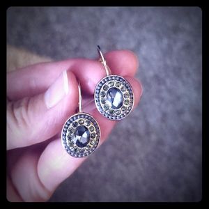 Gold tone grey stone